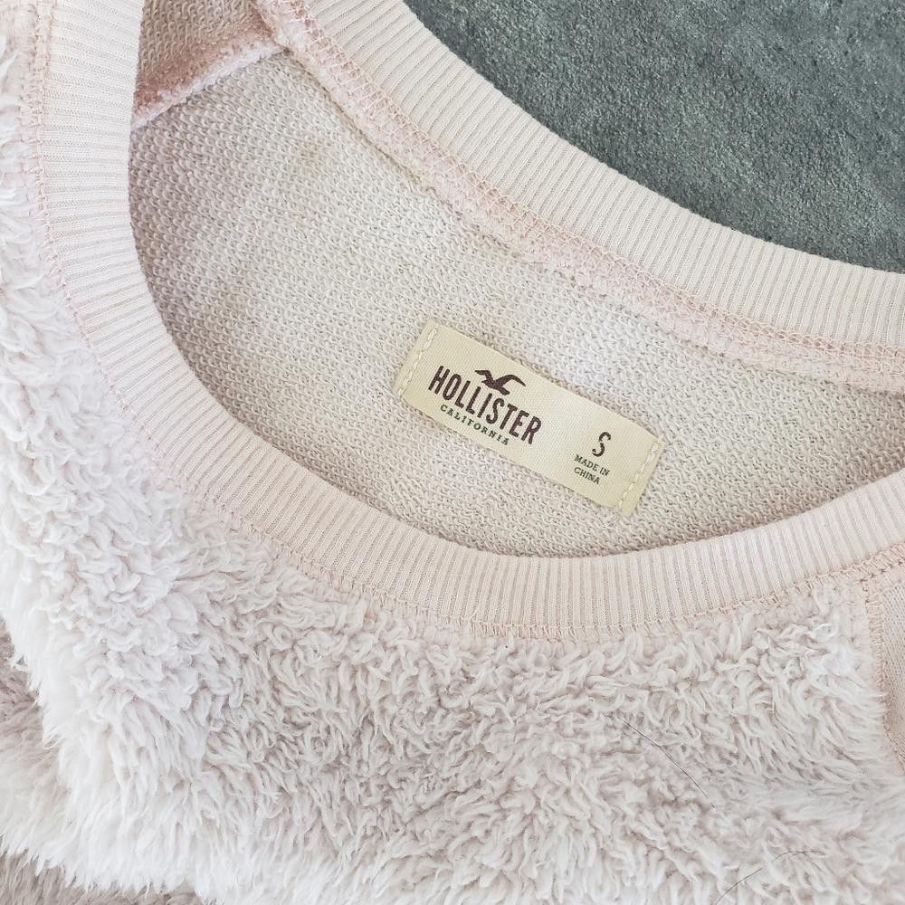 Designer Light Pink Fur Detailed Hollister Sweatshirt Size S / US 4 / IT 40 - 5 Thumbnail