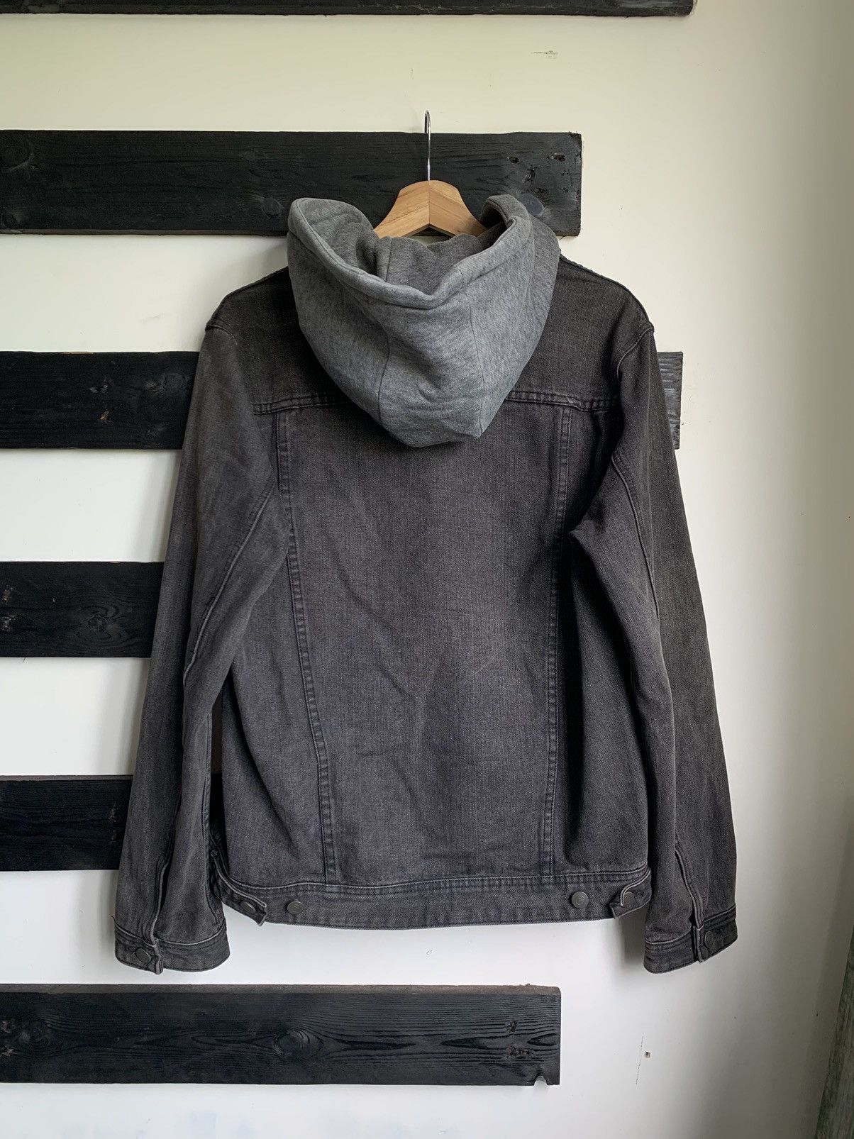 Asos × Japanese Brand × Le Grande Bleu (L.G.B.) Hooded Sunfaded Asos Denim Jacket Size US M / EU 48-50 / 2 - 8 Thumbnail