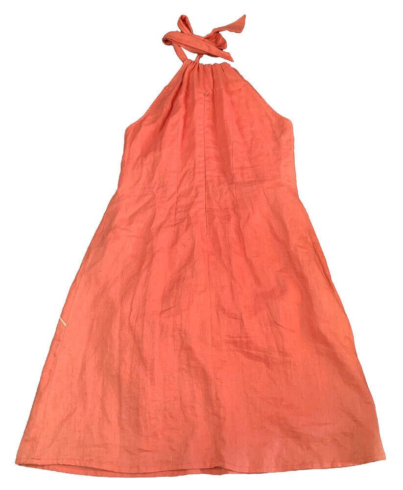 Designer Abito Linen Mamey Coral Color Dress L Size L / US 10 / IT 46 - 3 Thumbnail