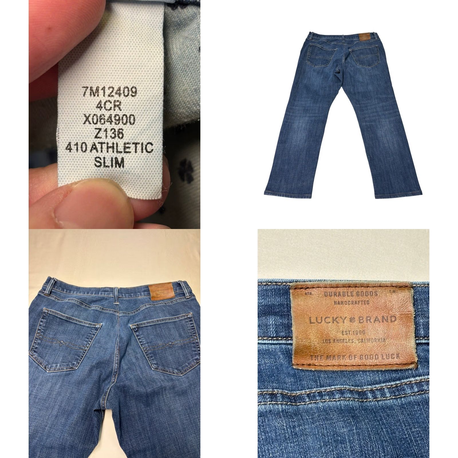Lucky Brand Lucky Brand Jeans Men Athletic Slim 410 38x30 Blue Denim Stretch Slim Jeans Men Women? Size US 38 / EU 54 - 8 Thumbnail