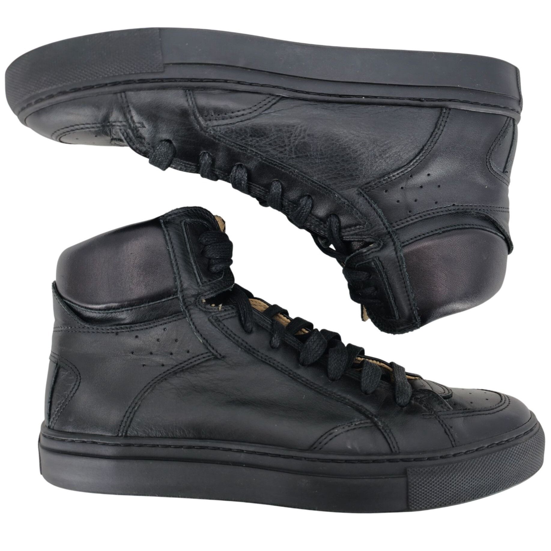Maison Margiela MM6 Maison Margiela Black Nappa Calfskin High Top Sneakers 7 Size US 7 / EU 40 - 7 Thumbnail