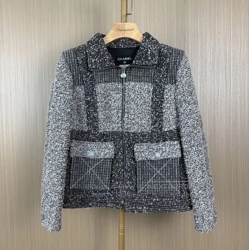 Chanel Chanel Gray Cotton Cardigan for Women . Size L / US 10 / IT 46 - 1 Thumbnail
