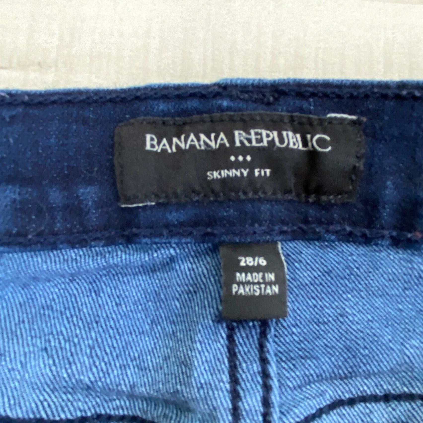 Banana Republic Banana Republic Womens Skinny Fit Jeans 6 Dark Blue Mid Rise Stretch Cotton Blend Size 28" / US 6 / IT 42 - 4 Thumbnail