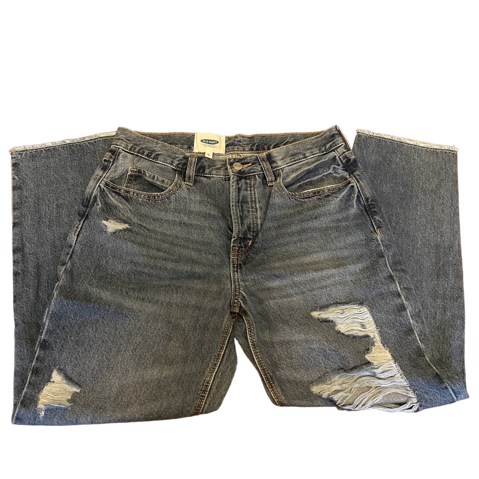 Old Navy Old Navy Womens Distressed Ripped Blue Jeans Large Size 31" - 1 Thumbnail