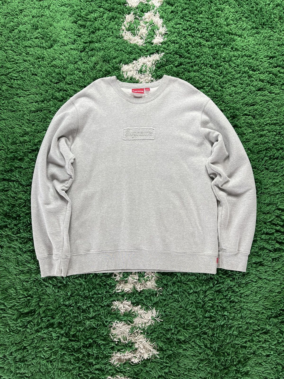 Supreme Box Logo Crewneck ヘザーグレー 1997年 Supreme Box Logo Crewneck 'Heather Grey' (FW22) — Kick Game