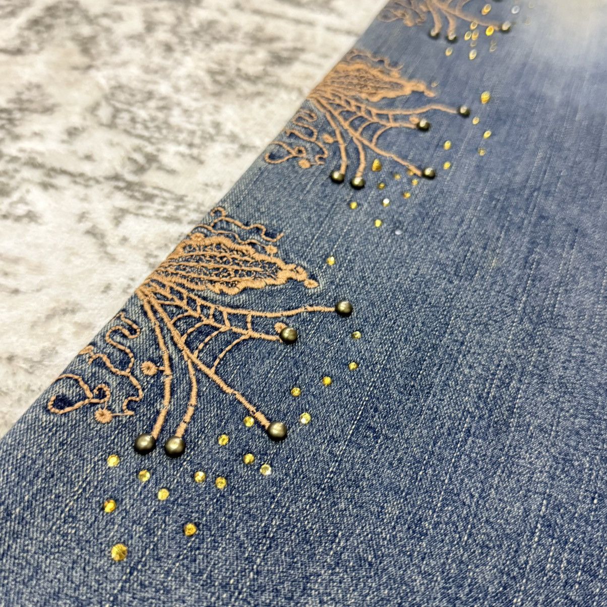 Japanese Brand Japanese Brand Boho Hippie Embroidery Studded Flare Jeans Size US 28 / EU 44 - 6 Thumbnail