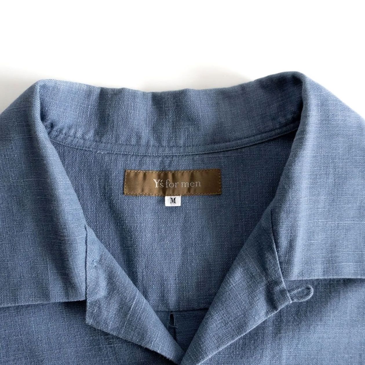 Yohji Yamamoto Y's for men 90's Vintage Yohji Yamamoto Open-collar Shirt One Size Blue Cotton Shirt Mens One Size Blue Cotton Size US M / EU 48-50 / 2 - 3 Thumbnail