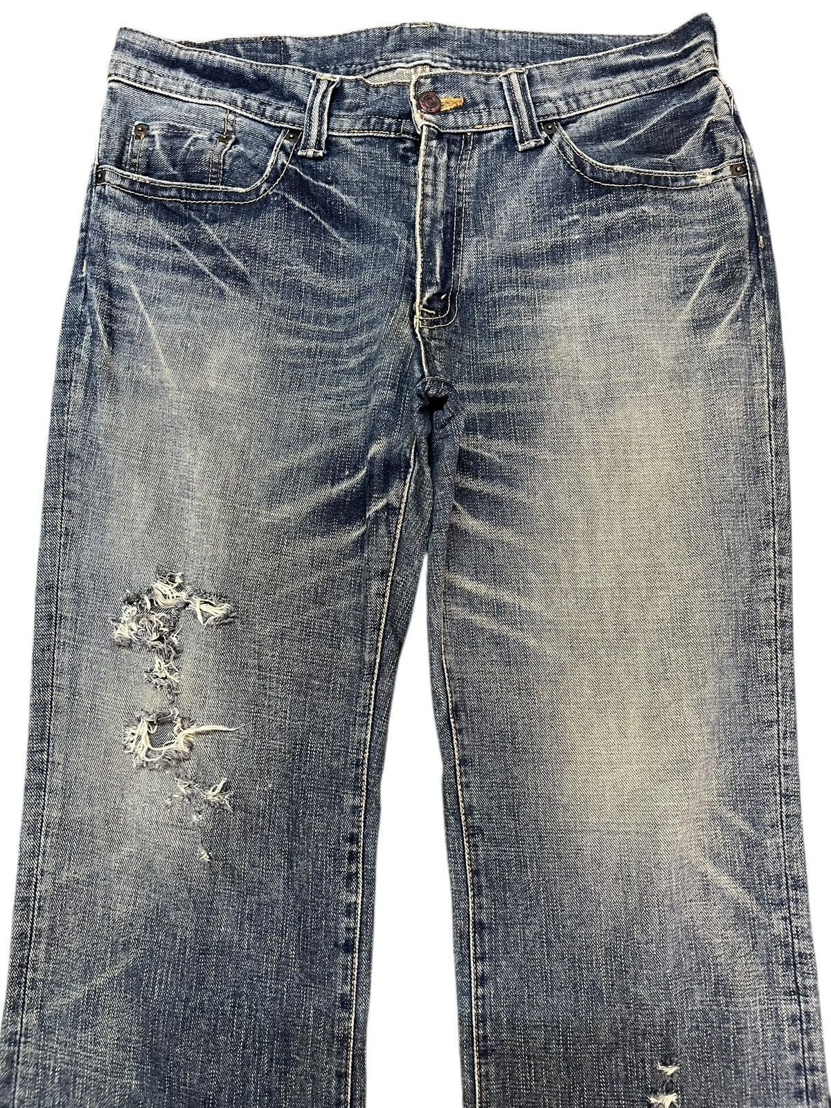 Japanese Brand Vintage GLheart Flare Grunge Distressed Denim Size US 35 - 2 Thumbnail