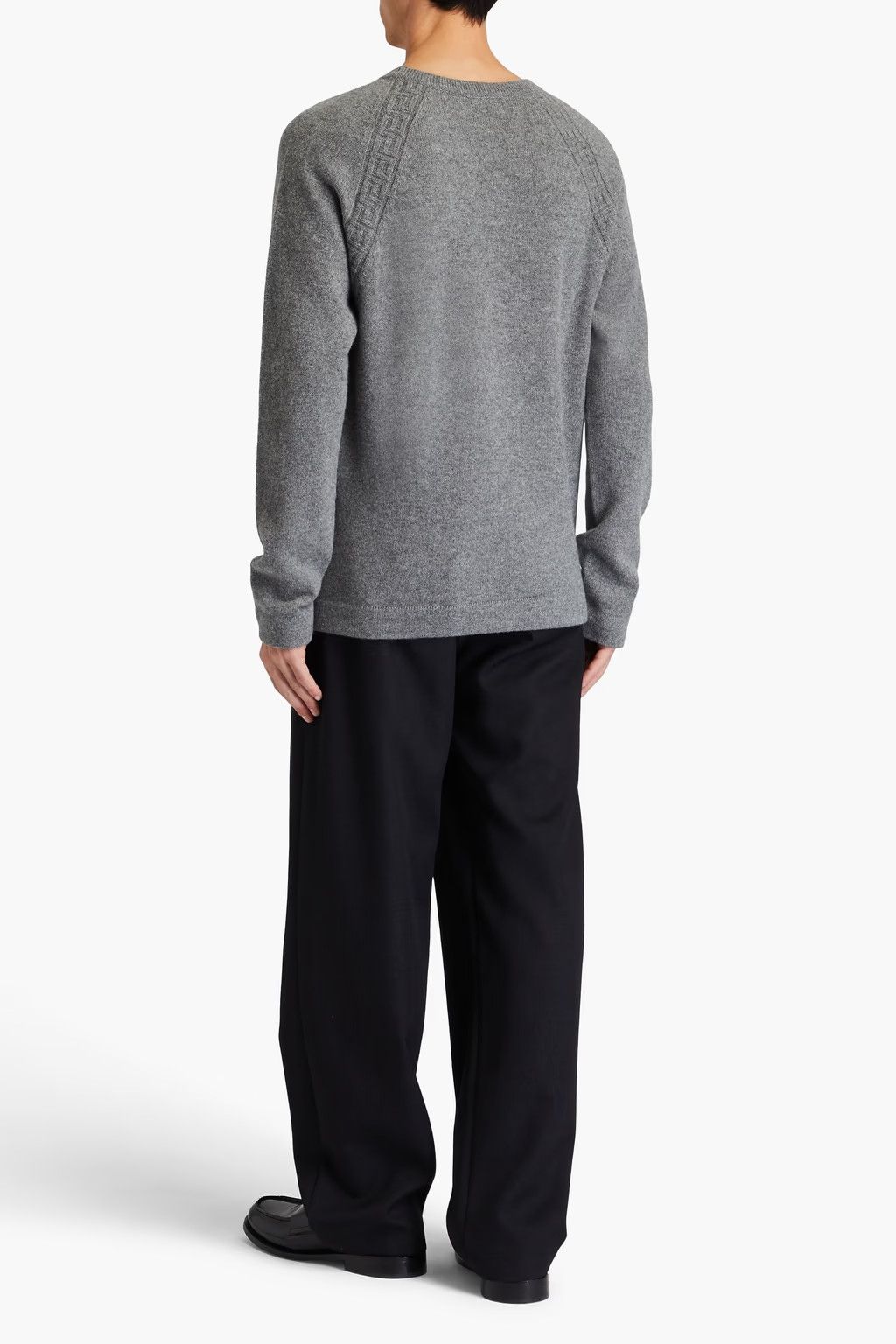 Versace o1y0525 Logo Cashmere Blend Sweater in Grey Size US L / EU 52-54 / 3 - 3 Thumbnail