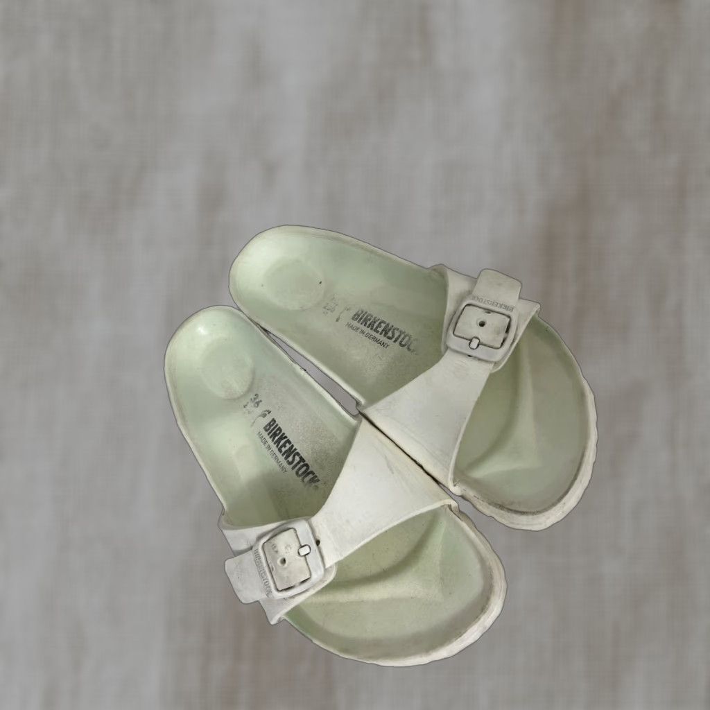 Birkenstock VINTAGE Birkenstock Madrid Sandal White Rubber Buckle 36 EU 5.5 US Womens Slip-On Weekender Shoes Size US 6 / IT 36 - 1 Thumbnail