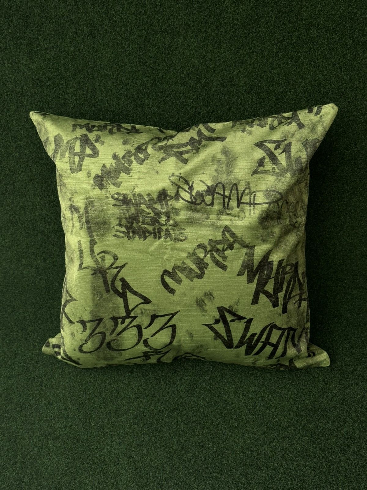 murd333r.fm MURD333R.FM GREEN SQUARE PILLOW SIZE OS Size ONE SIZE - 1 Thumbnail