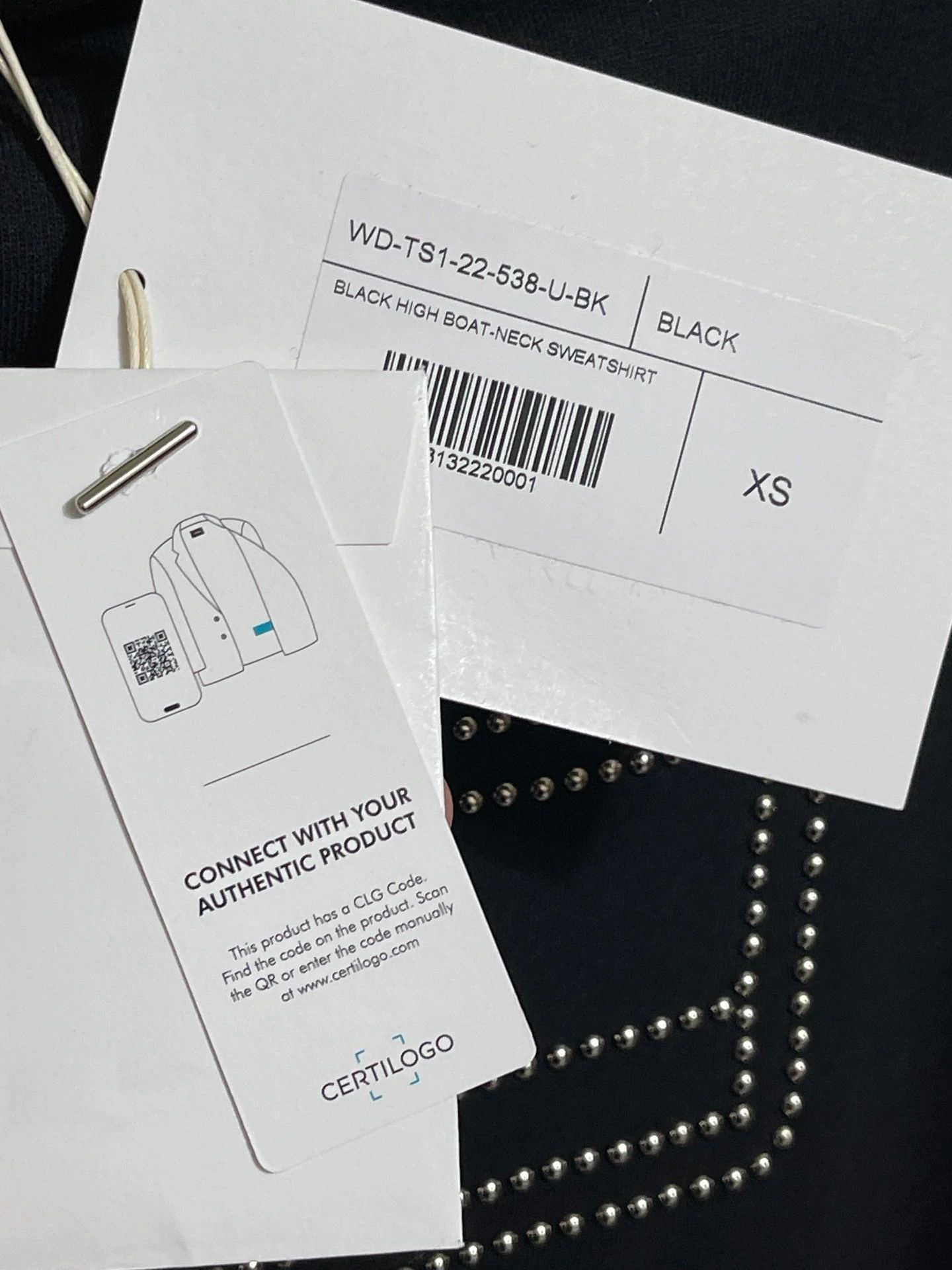 WE11DONE We11done Rivet Logo Wide Boatneck Fleece Sweatshirt (XS/S/M) Size US XS / EU 42 / 0 - 6 Thumbnail