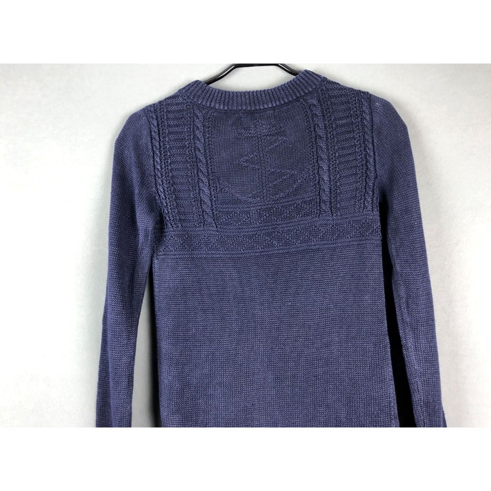 Vintage Denim & Supply Ralph Lauren Pullover Linen Dark Blue Women's XS Shirt XS Blue Classic Casual Knit Linen Pullover Size XS / US 0-2 / IT 36-38 - 4 Thumbnail