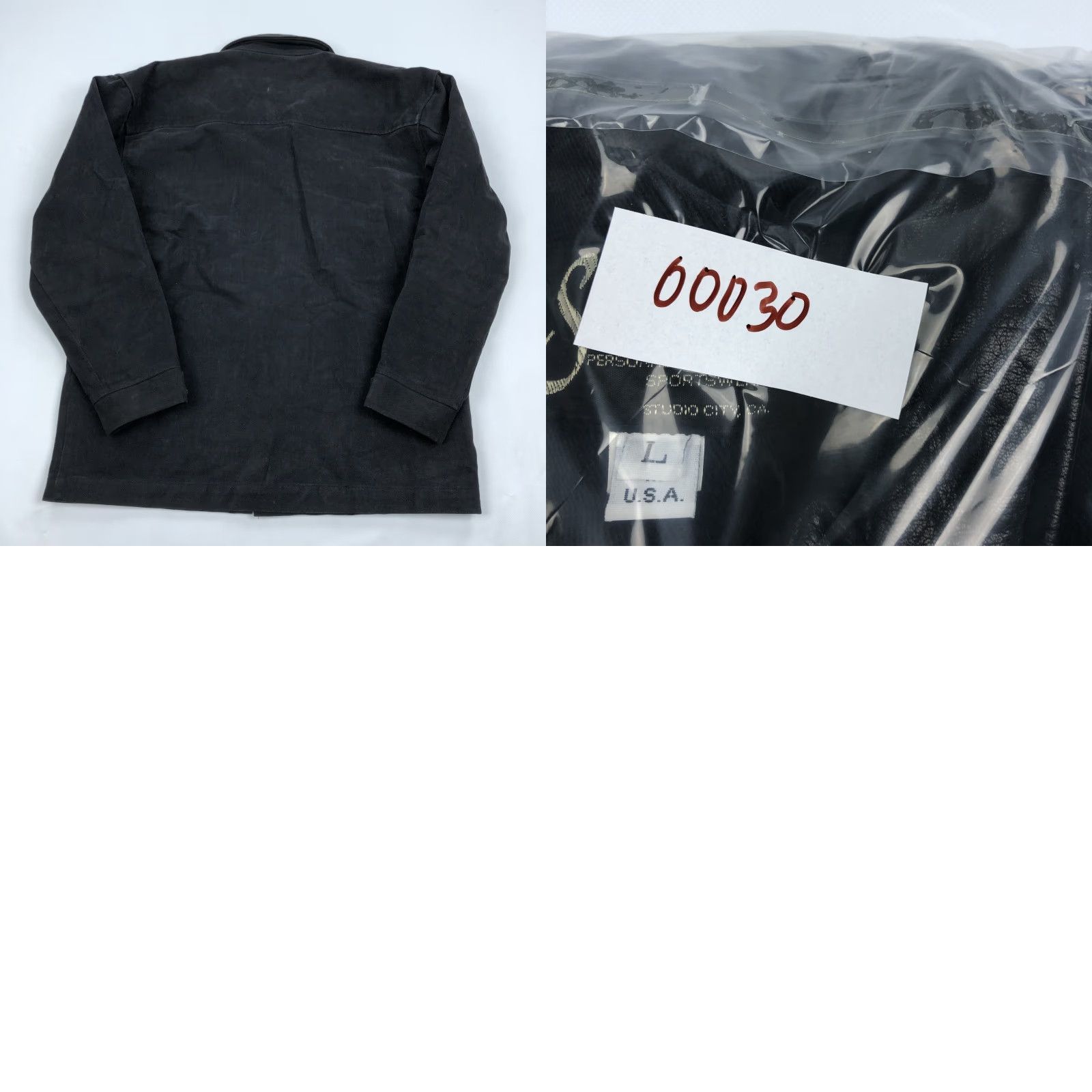 Vintage VINTAGE Sichel Black Canvas Leather Collar Full Zip Workwear Jacket Coat Men L Black Canvas Leather Collar Full Zip Work Jacket Socks? Size US L / EU 52-54 / 3 - 9 Thumbnail