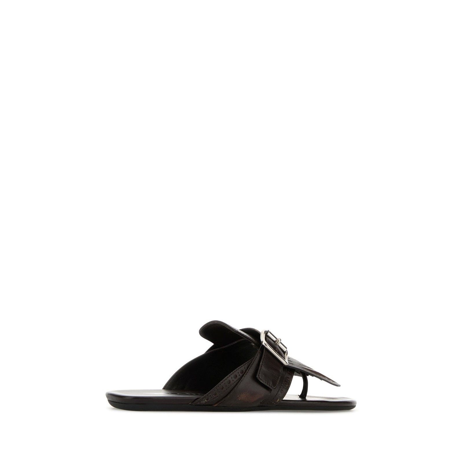 Prada PRADA Shuffle Thong Dark Brown Leather Slippers New And Auth Size US 7 / IT 37 - 3 Thumbnail