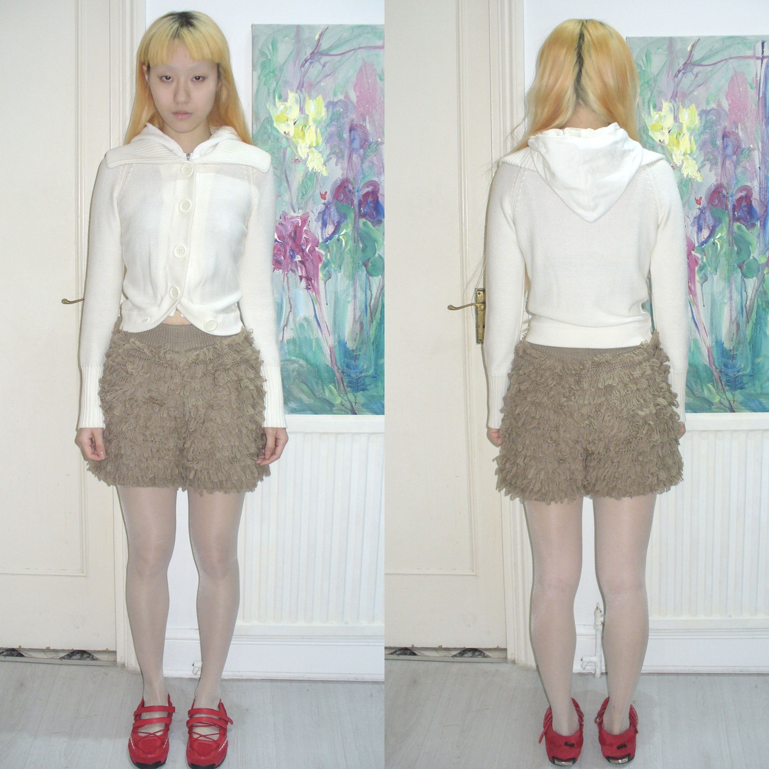 Other Japanese khaki fluffy shorts with 2 pockets Size 26" / US 2 / IT 38 - 2 Thumbnail