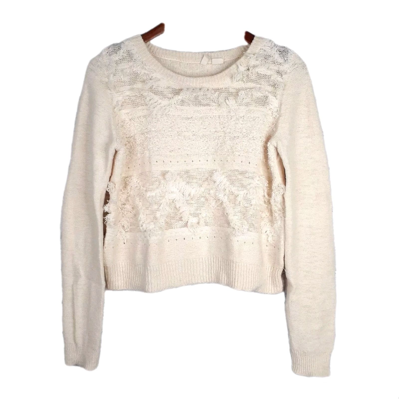 Anthropologie Anthropologie Knit Wool Alpaca Blend Sweater Womens Small Pullover Long Sleeve Cream Fall Winter Size S / US 4 / IT 40 - 2 Thumbnail