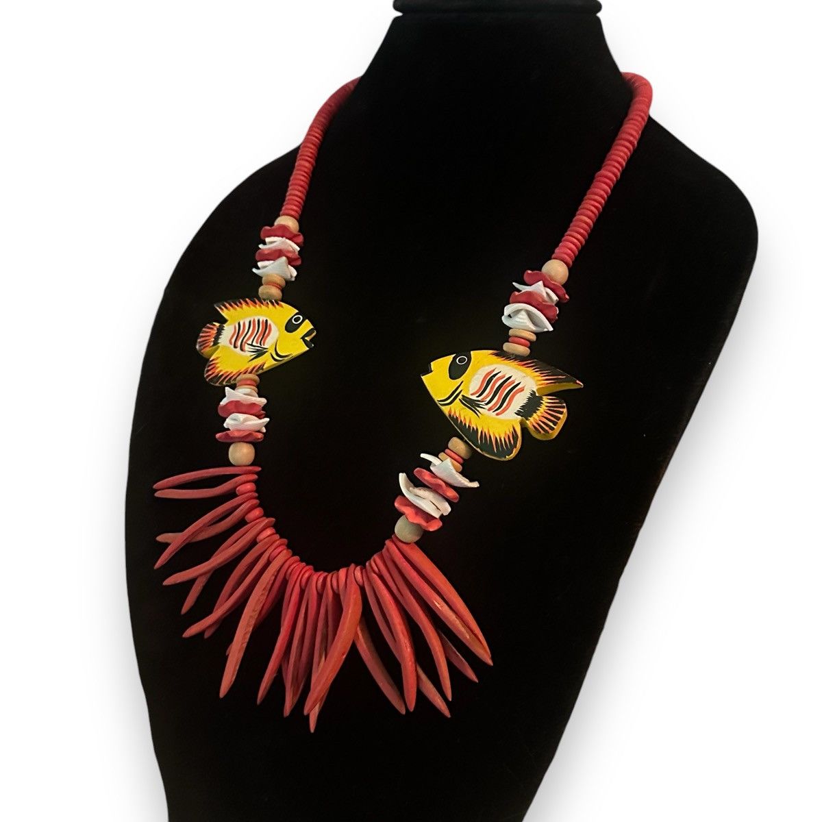 Vintage Vintage wooden tropical fish and coral necklace Size ONE SIZE - 2 Thumbnail