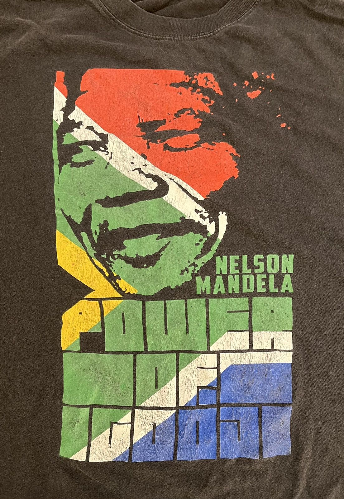 Vintage Y2K Nelson Mandela T-shirt Size US XXL / EU 58 / 5 - 2 Thumbnail