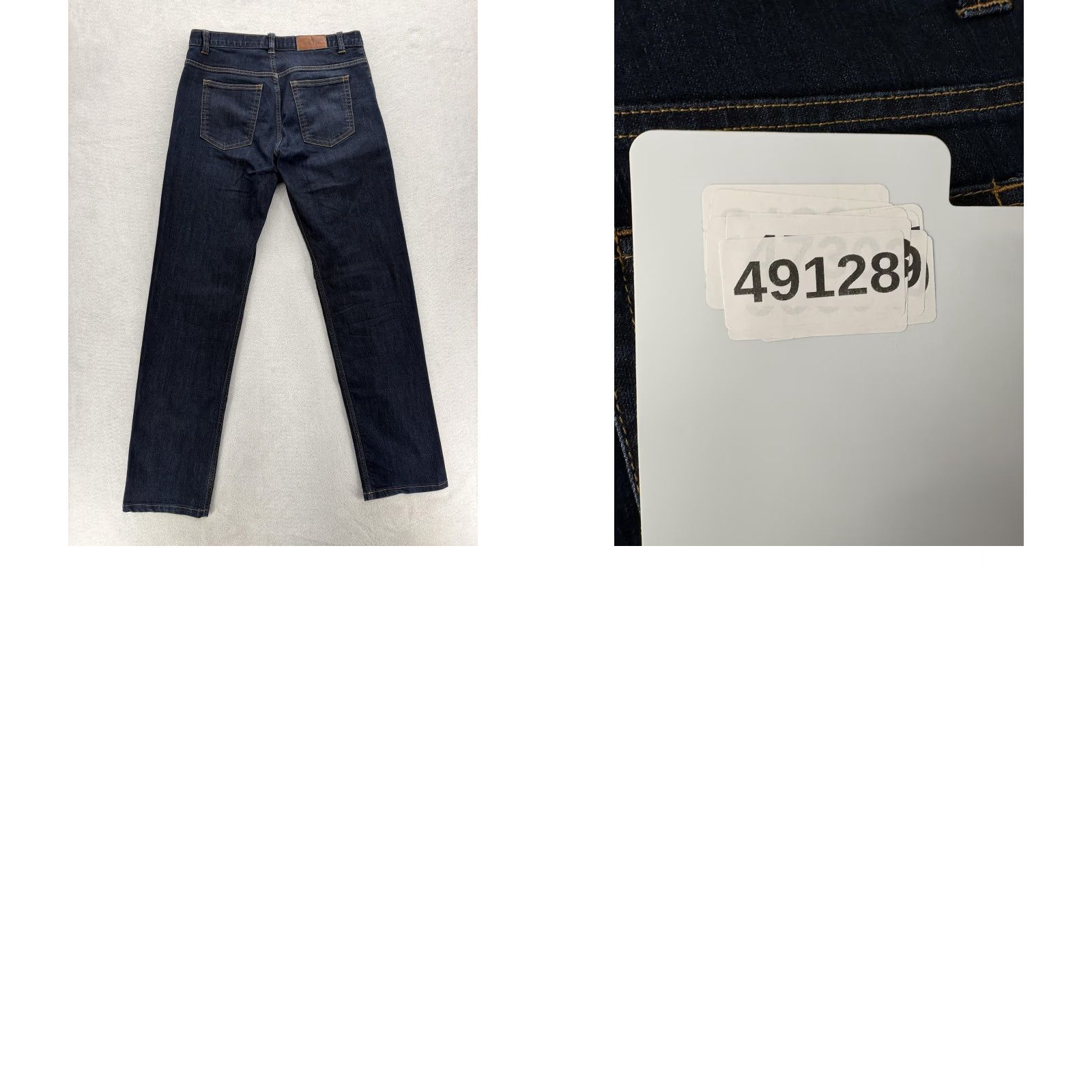 Denime Dearborn Denim Jeans Mens 32x34 Blue Dark Wash Straight Stretch Made In USA Size US 32 / EU 48 - 9 Thumbnail