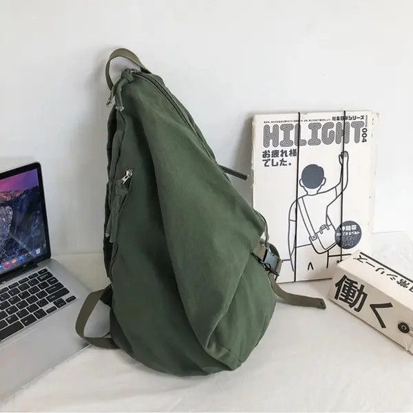 VIBE Retro y2k irregular canvas backpack aesthetic Size ONE SIZE - 8 Thumbnail