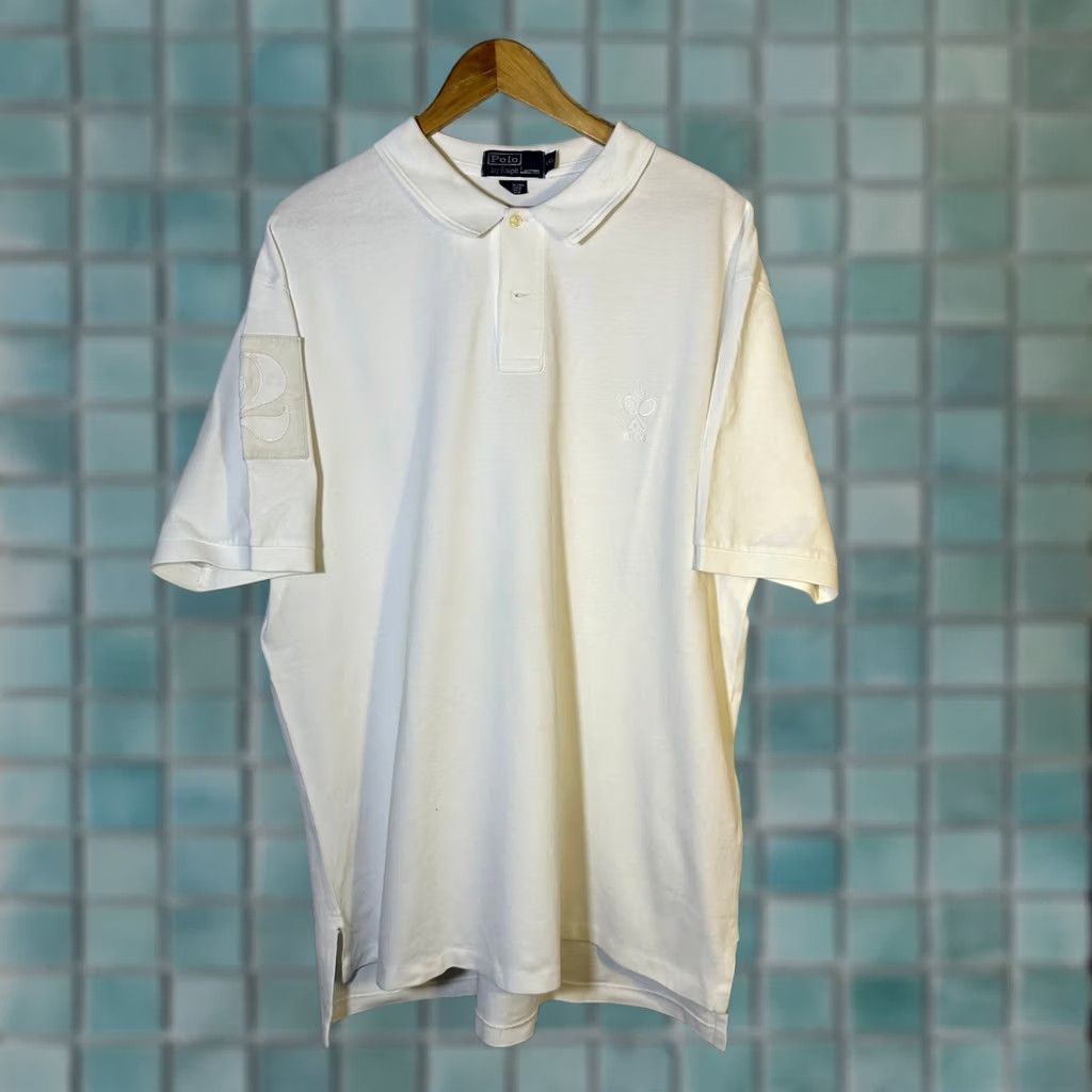 Polo Ralph Lauren Polo Ralph Lauren Mens XXL White Tennis Crest Number 2 Patch Pique Polo Shirt Size US XXL / EU 58 / 5 - 1 Thumbnail
