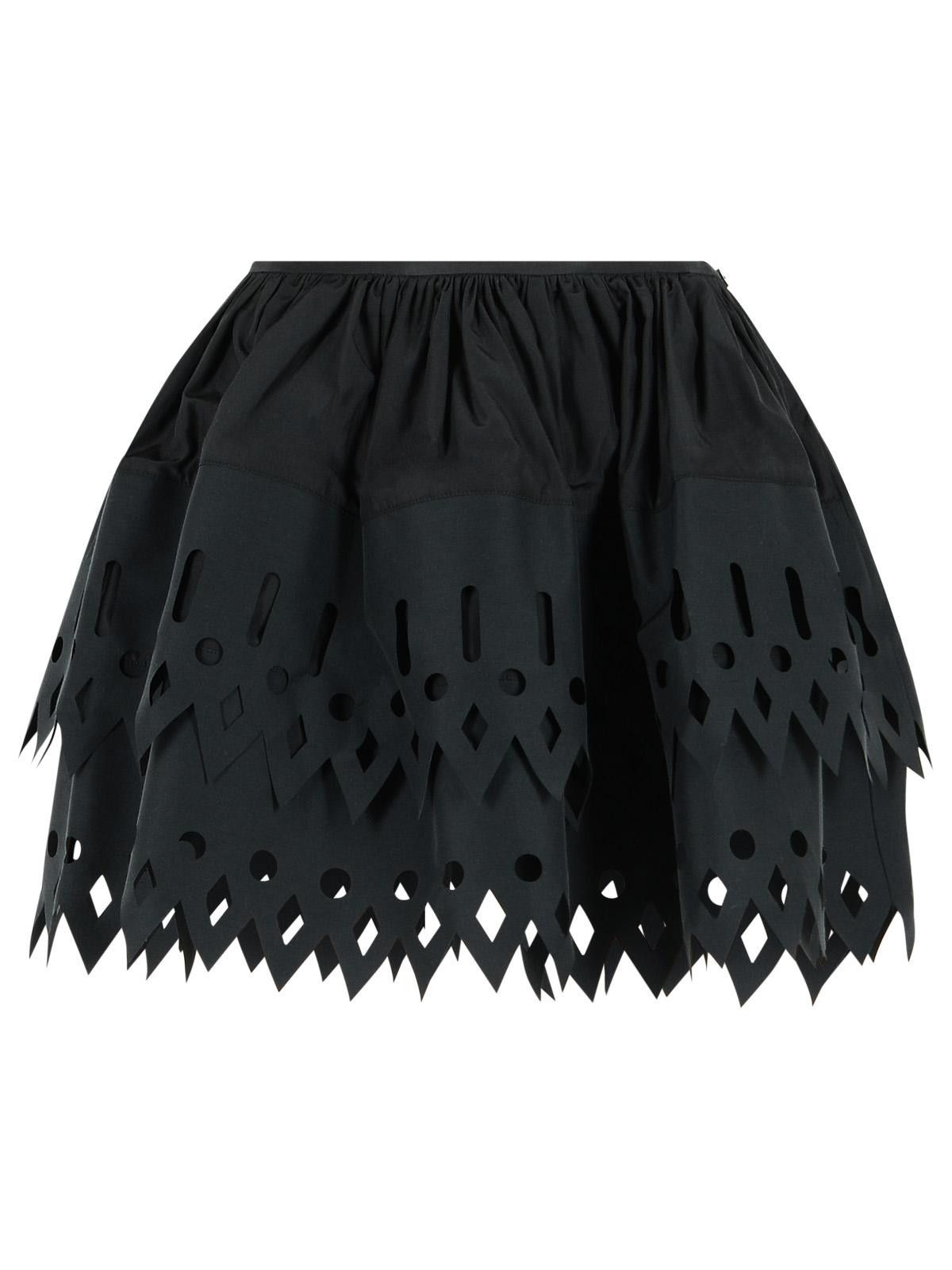 Blumarine BLUMARINE 'Tech' Black Cotton Blend Skirt Size 28" / US 6 / IT 42 - 1 Thumbnail