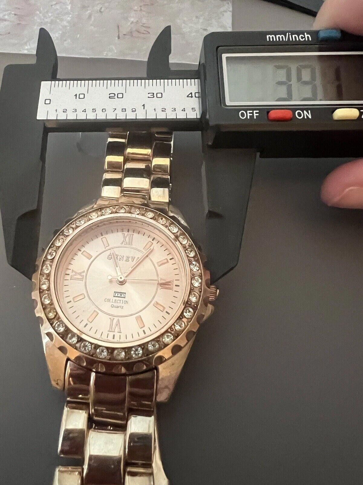 Geneva Geneva 11184 Rose Gold Tone Quartz Women's Watch New Battery Size ONE SIZE - 2 Thumbnail
