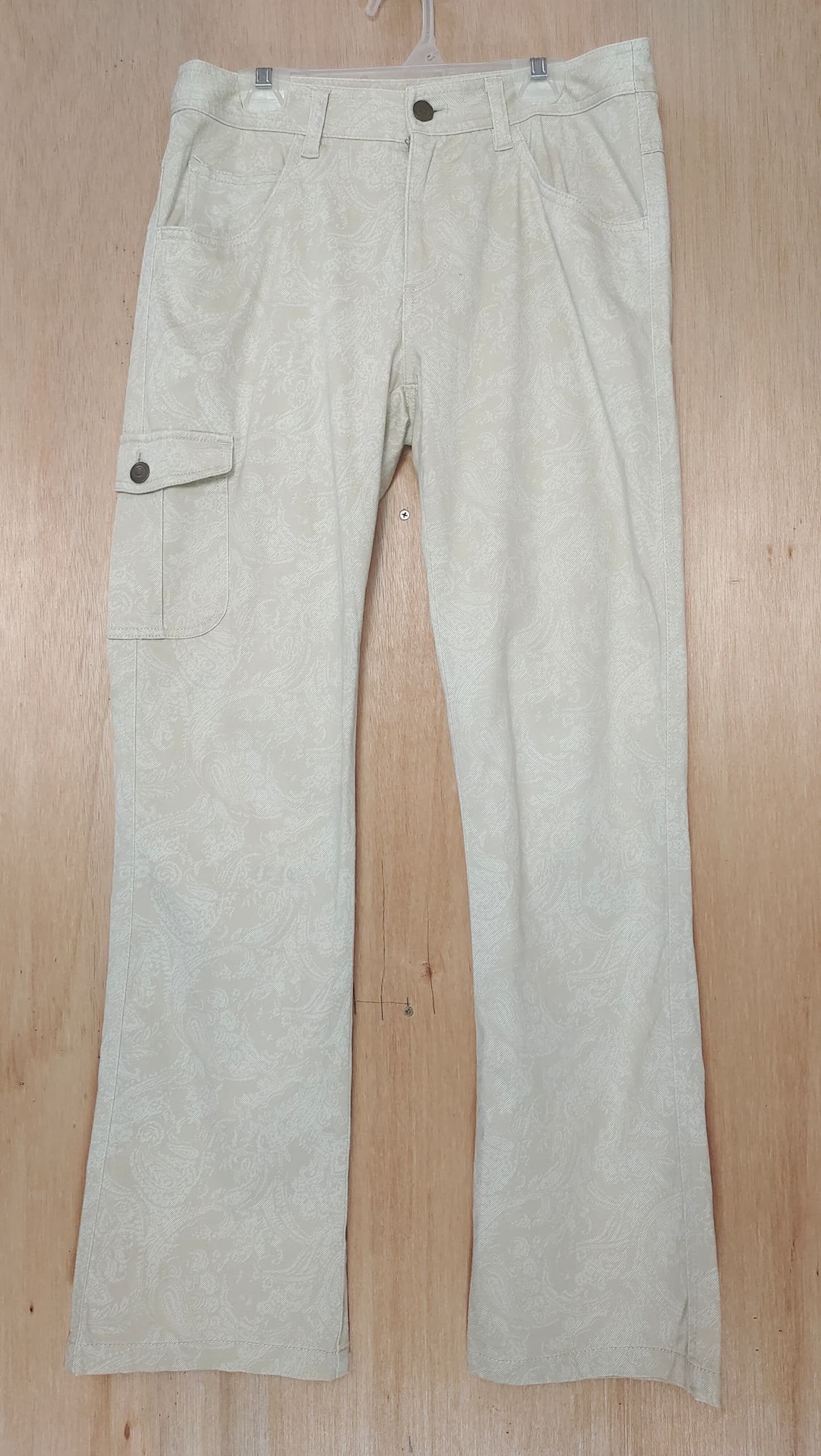If Six Was Nine KOLWIN PAISLEY SINGLE SIDE POCKET BOOT CUT SOFT COTTON PANTS Size US 29 - 1 Thumbnail