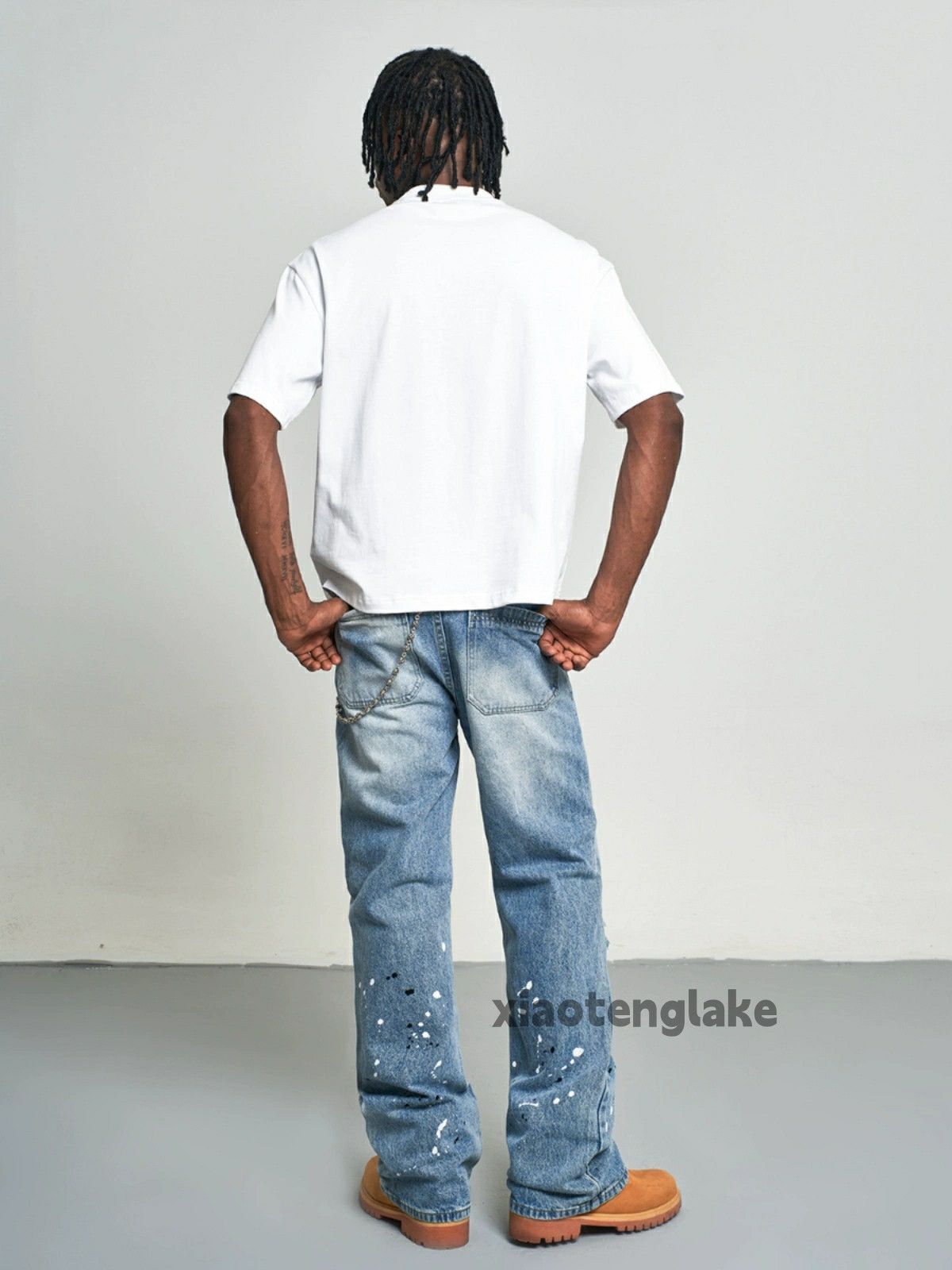 Jean × Vintage Washed faded cleanfit yuppie bootcut paint flared jeans Size US 30 / EU 46 - 4 Thumbnail