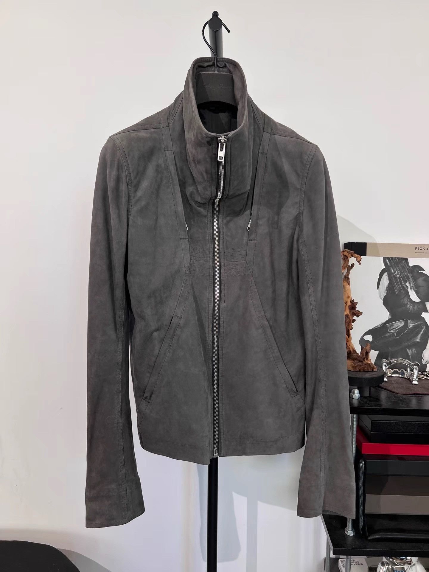 Rick Owens Rick Owens Mainline Suede Stand Collar Leather Jacket K35 Size US M / EU 48-50 / 2 - 1 Thumbnail
