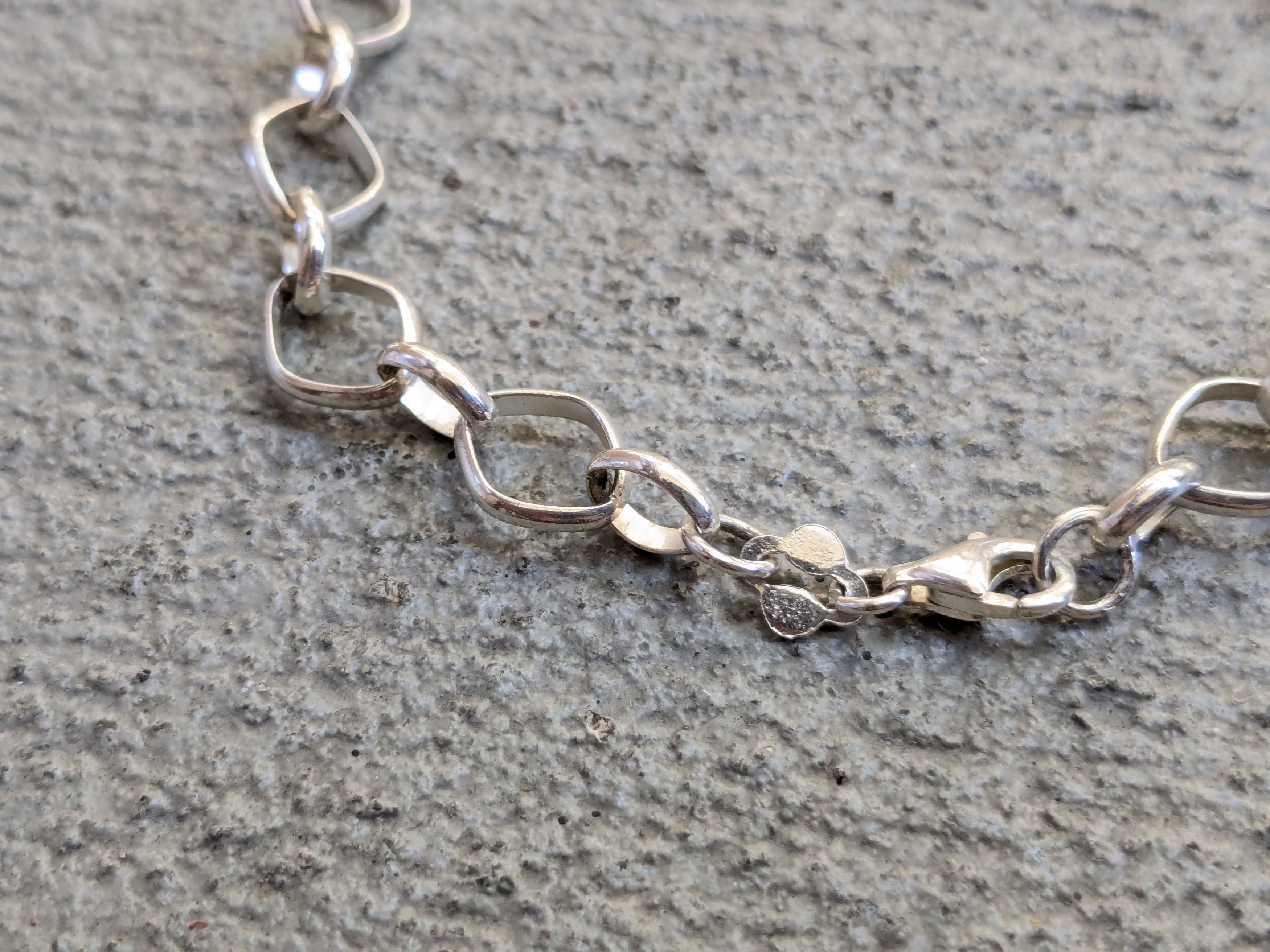 Jewelry Sterling Silver Bracelet Oval 8" Chain Link Size ONE SIZE - 3 Thumbnail
