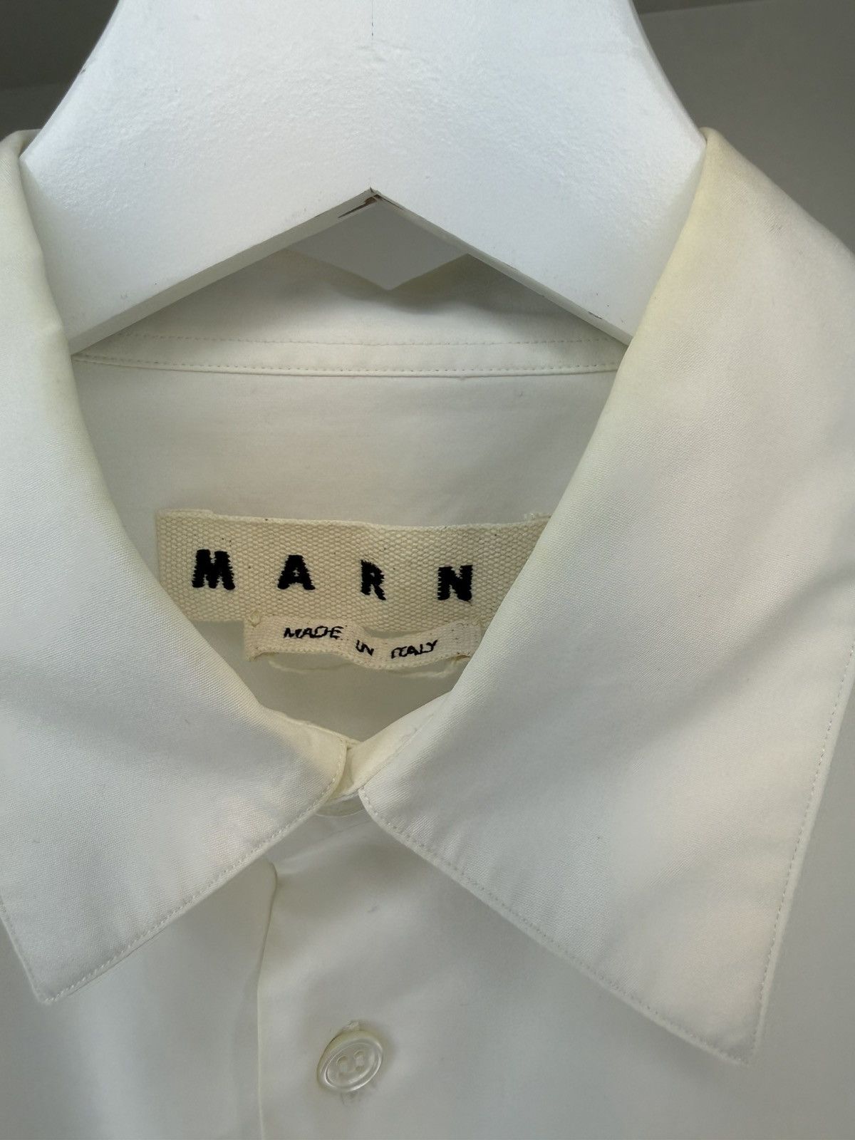 Marni Marni Paneled Cotton Poplin Shirt — White — IT 50 Size US M / EU 48-50 / 2 - 5 Thumbnail