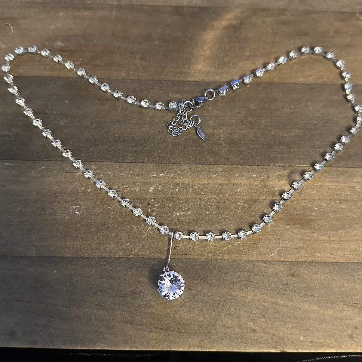 Other Silver tone stainless steel rhinestone tennis necklace Size ONE SIZE - 2 Thumbnail
