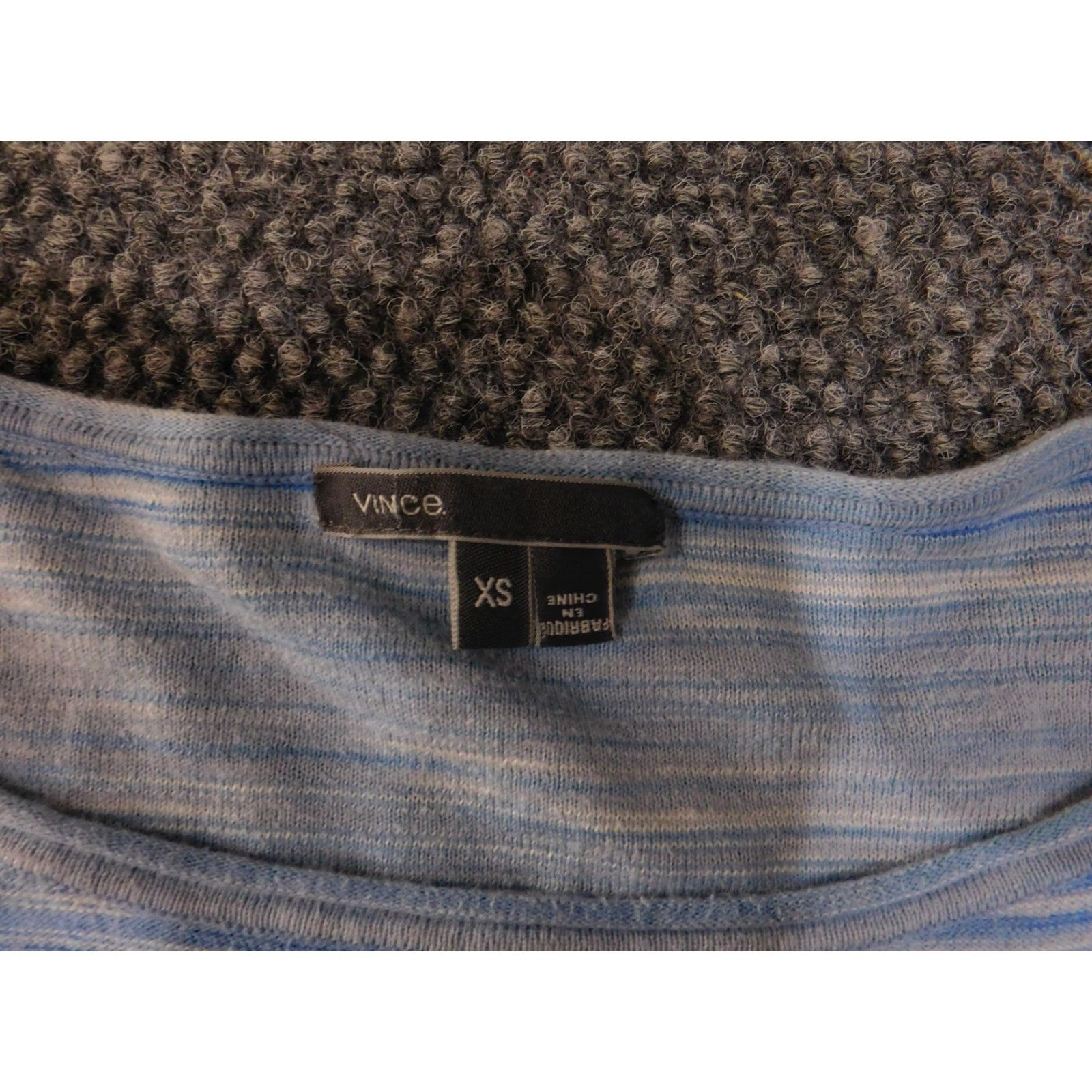 Vince Vince Sweater Womens XS Blue White Striped Lightweight Long Sleeve Crew Neck Top Size XS / US 0-2 / IT 36-38 - 5 Thumbnail