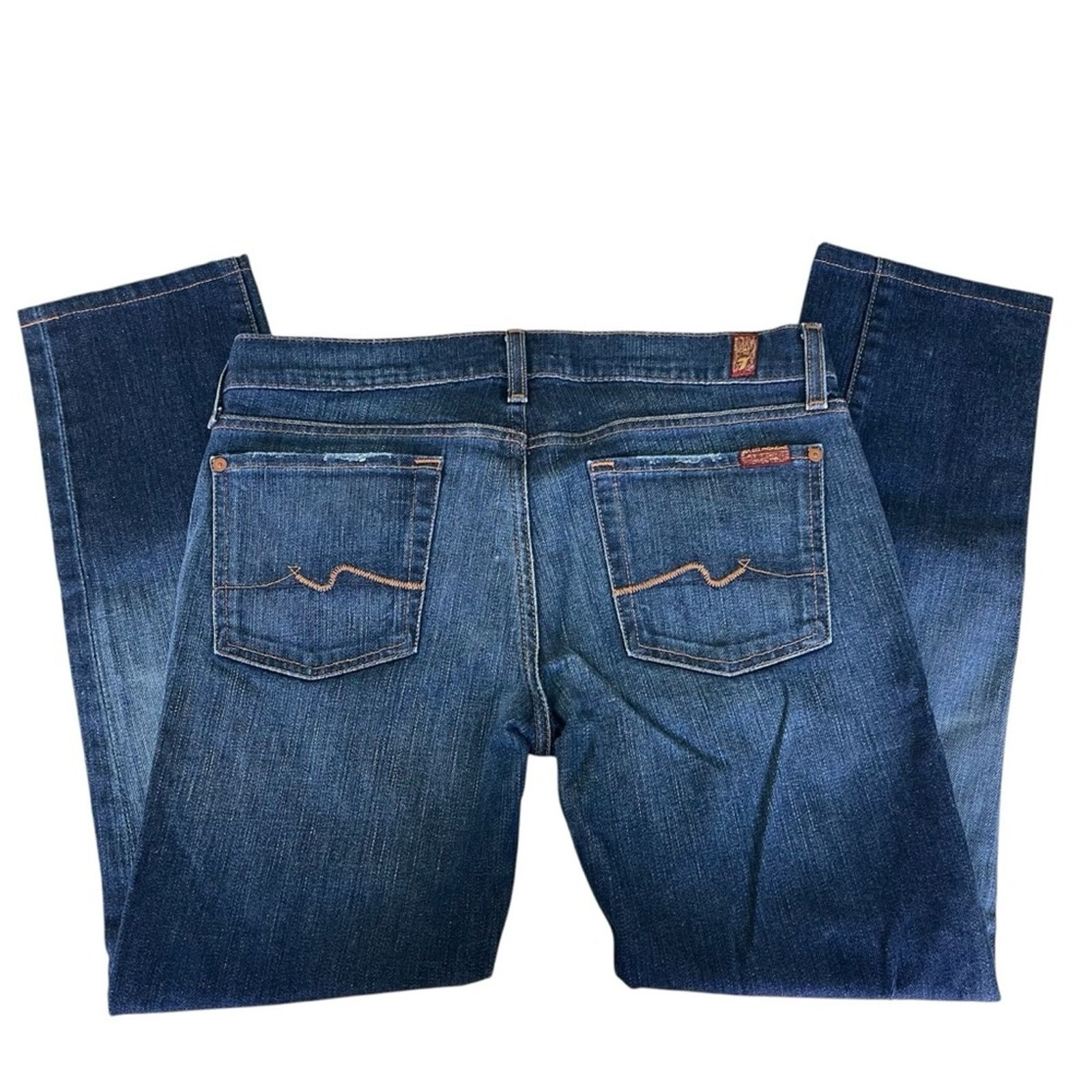 7 For All Mankind 7 For All Mankind Roxanne MidRise Slim Ankle Jean Dark Rinse Size 30" / US 8 / IT 44 - 4 Thumbnail