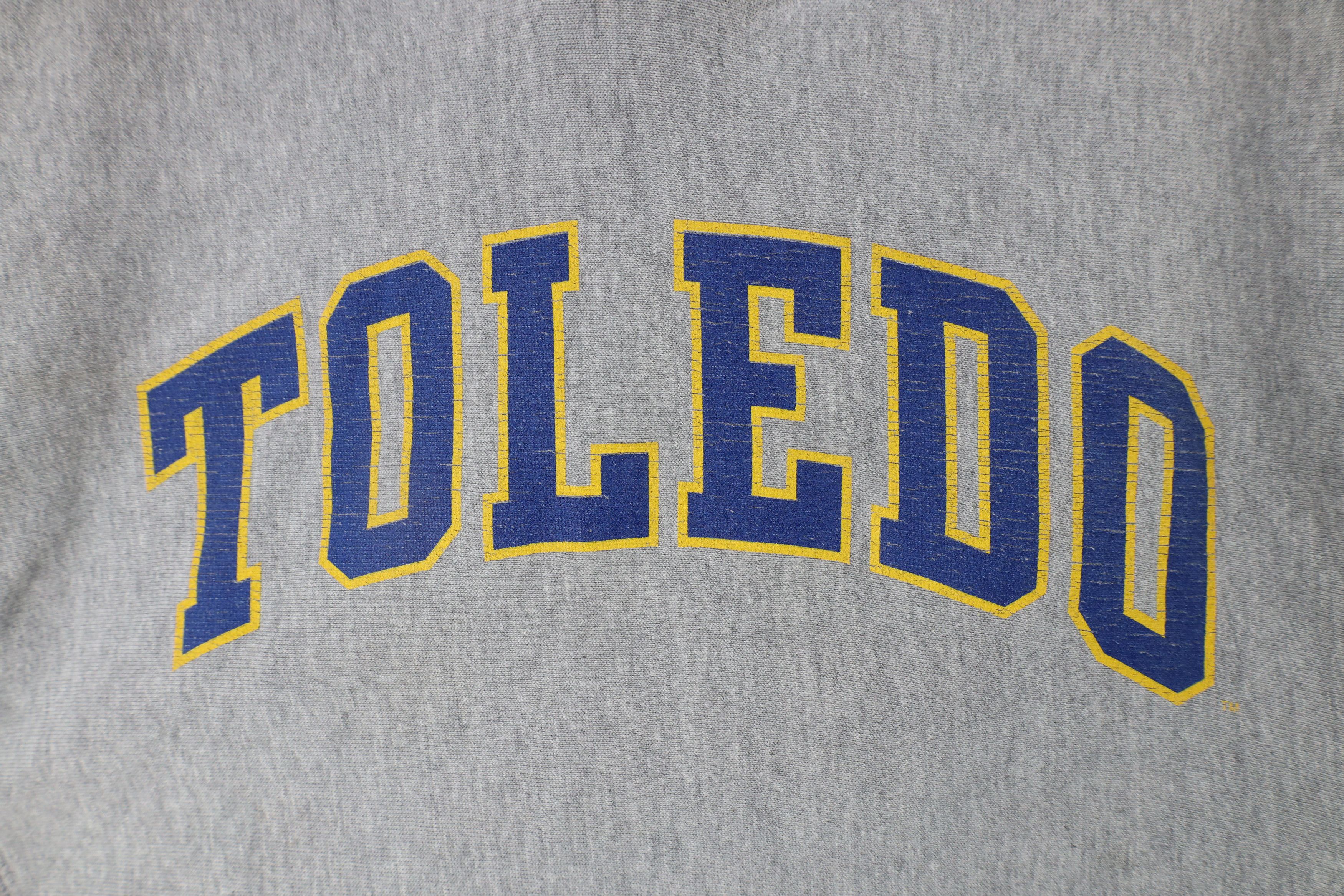 Vintage Vintage 90s Heavyweight University of Toledo Hoodie Gray Size US XS / EU 42 / 0 - 8 Thumbnail