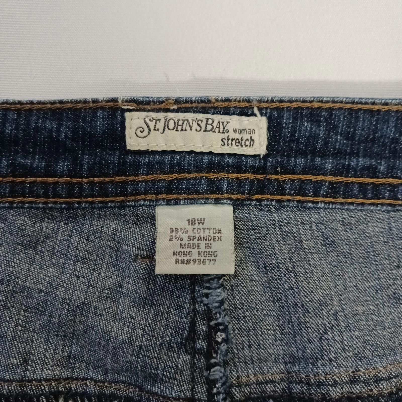 St. Johns Bay St. John's Bay RN#93677 Women's Blue Stretch Jeans Size 18W Size 38" / US 16 / IT 52 - 3 Thumbnail