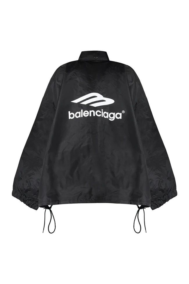 Balenciaga o1mle0824 Logo Embroidery Windbreaker in Black Size M / US 6-8 / IT 42-44 - 2 Thumbnail