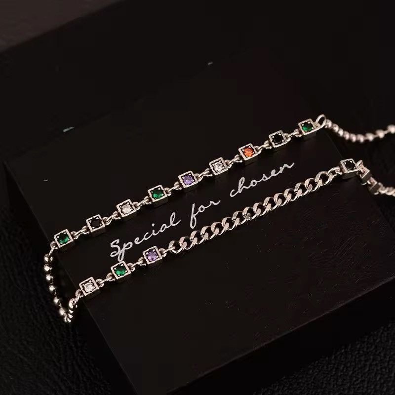 Other Elegant Multicolor Zircon Chain Necklace Size ONE SIZE - 4 Thumbnail