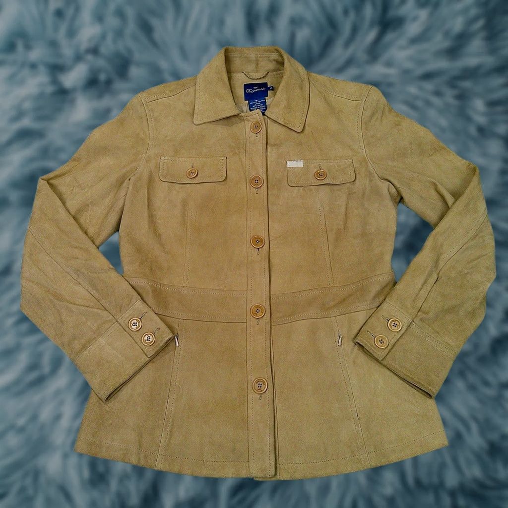 Faconnable Faconnable Goatskin Jacket Medium Women's Long Sleeve Button Down Beige Leather Size M / US 6-8 / IT 42-44 - 1 Thumbnail