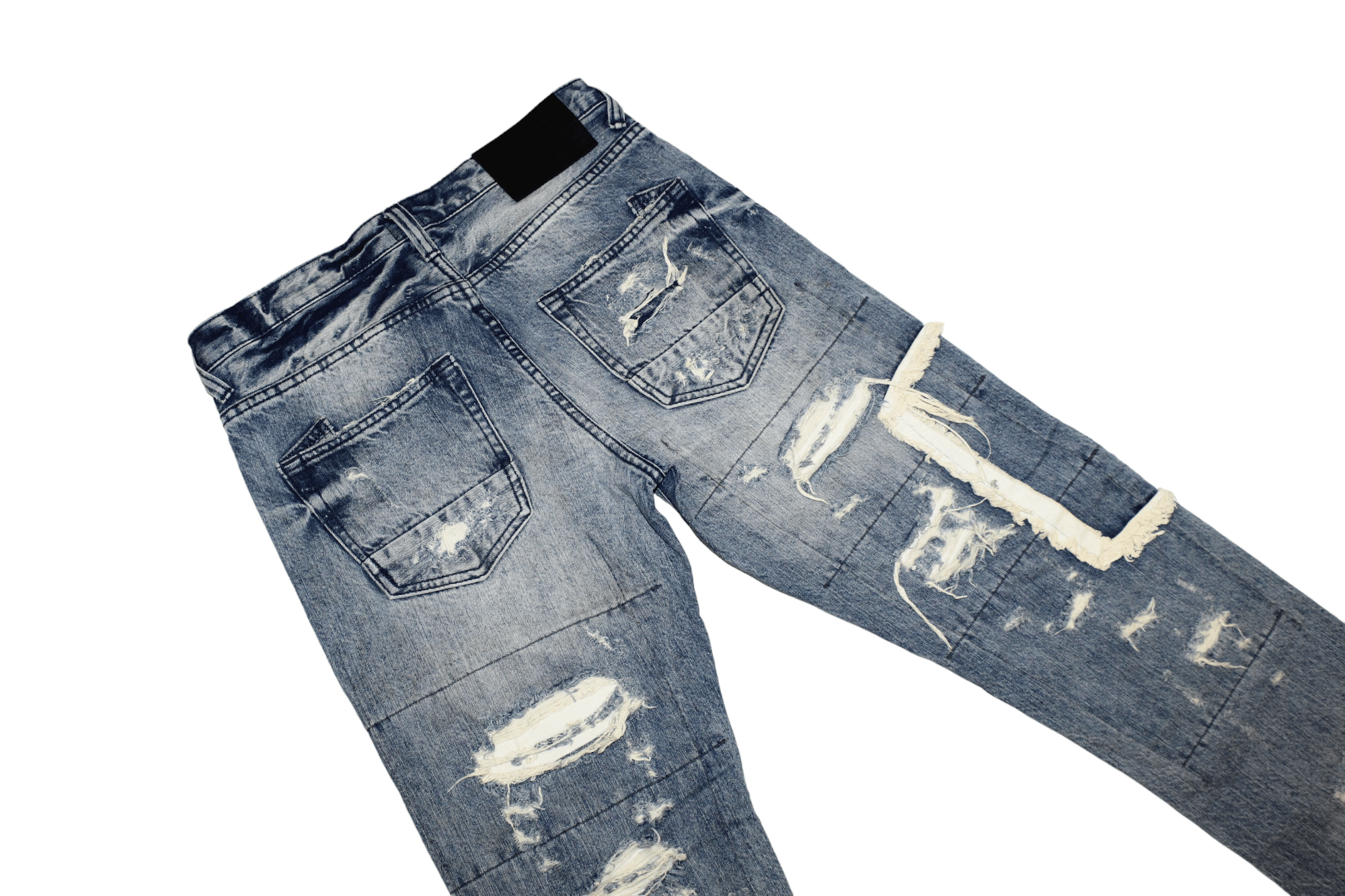 Prps PRPS Donwan Harrell Distressed Patchwork Rip Repair Denim Size US 31 - 8 Thumbnail