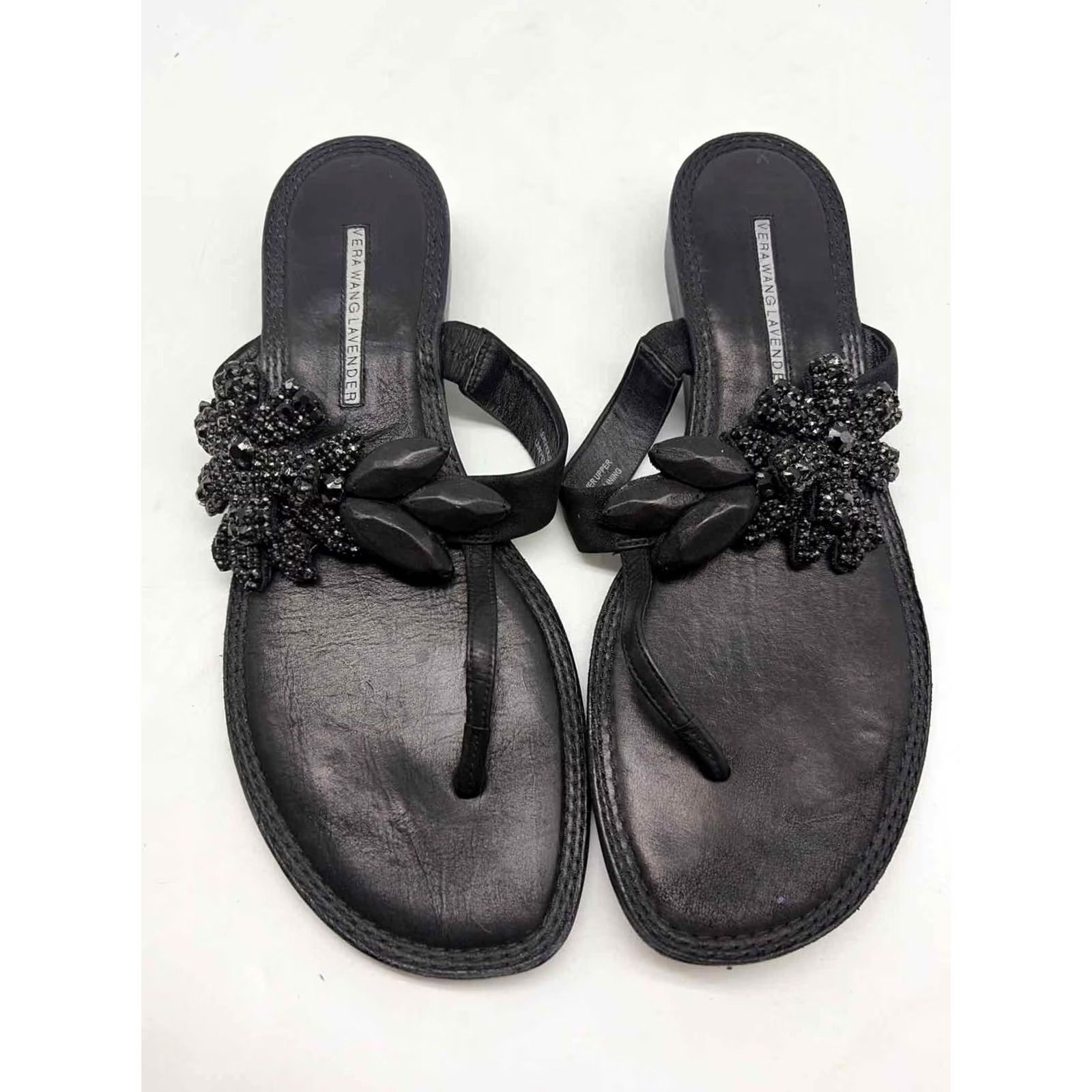 Vera Wang Vera Wang Lavender Black Size 8 Thong Sandals Size US 8 / IT 38 - 5 Thumbnail