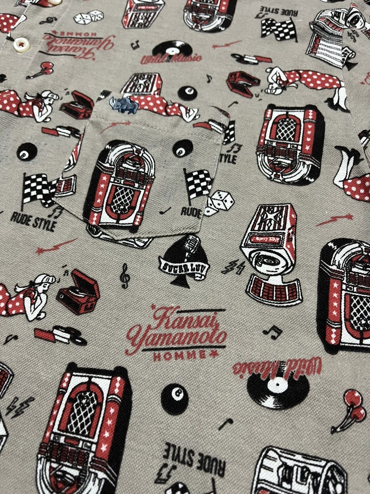 Kansai Yamamoto KANSAI YAMAMOTO HOMME Rare Design Fullprint Polo Shirt Size US XL / EU 56 / 4 - 6 Thumbnail