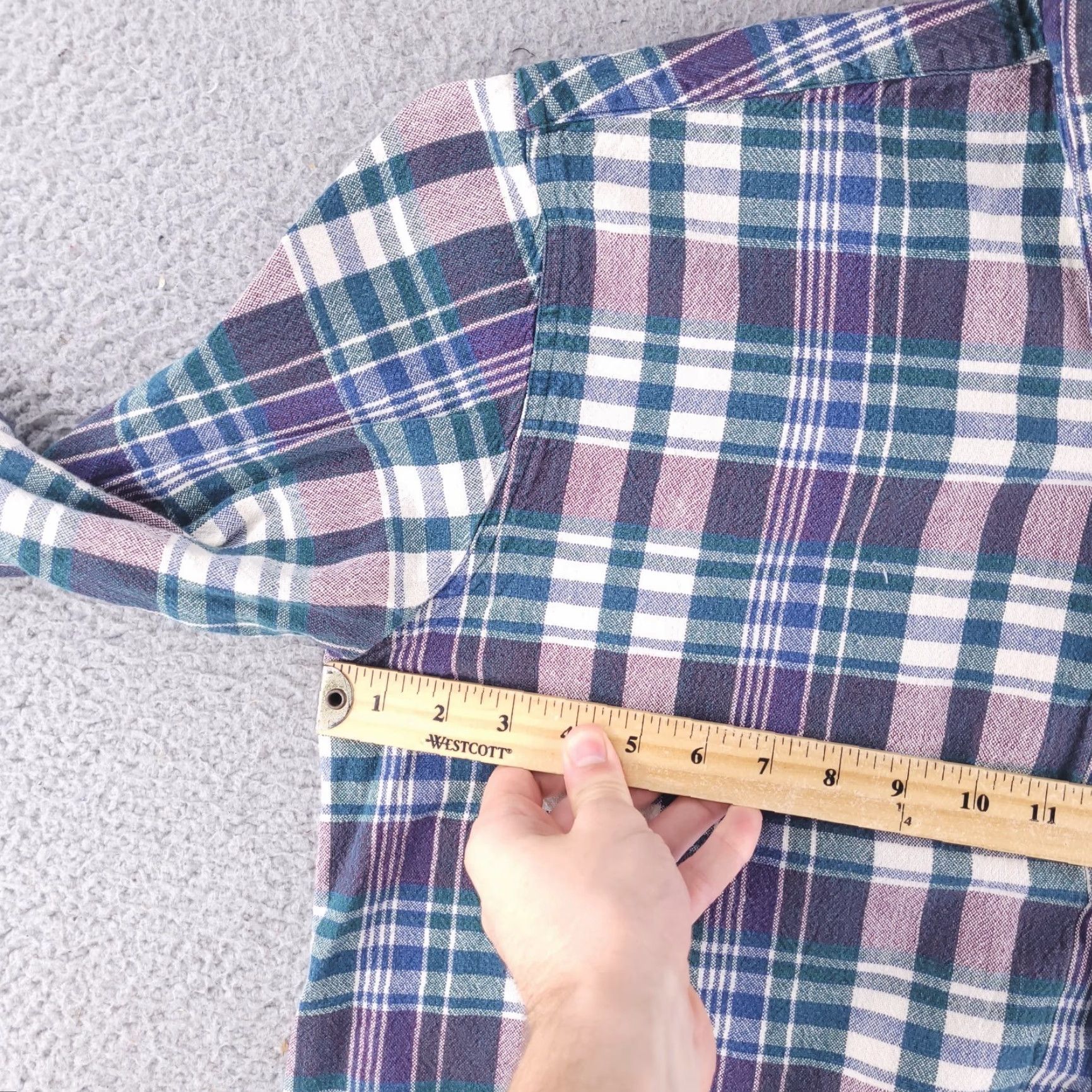 Express VINTAGE Mountain Express Shirt Mens L Blue Plaid Flannel Cotton Thick Retro Baggy Fit Button-Up Size US L / EU 52-54 / 3 - 3 Thumbnail