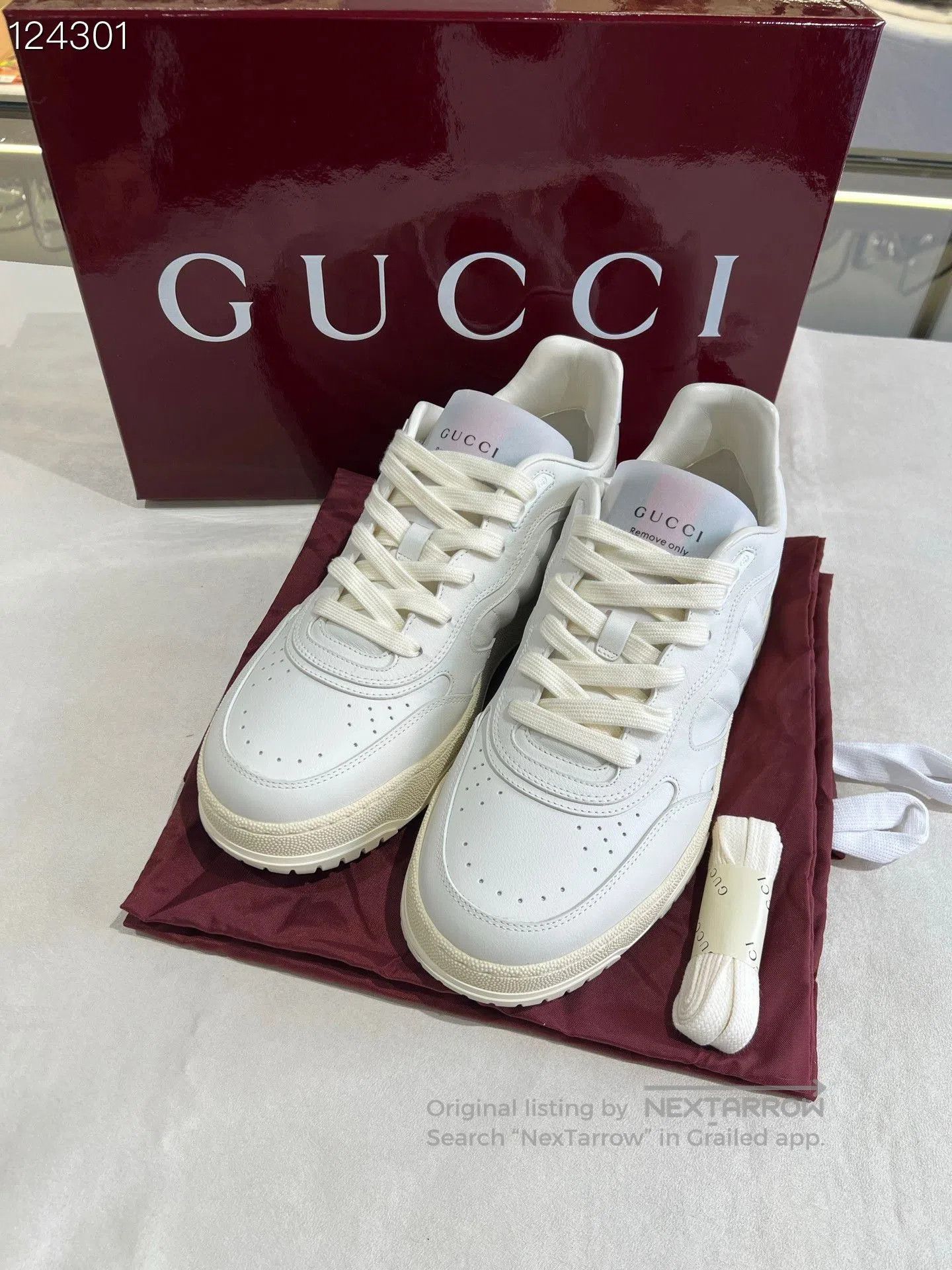 Gucci Gucci Red Green Stripe White Sneakers. Size US 9 / EU 42 - 1 Thumbnail