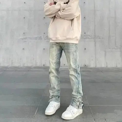 VIBE Skinny Jeans Men Y2k Vintage Street Casual Fashion Size US 33 - 1 Thumbnail
