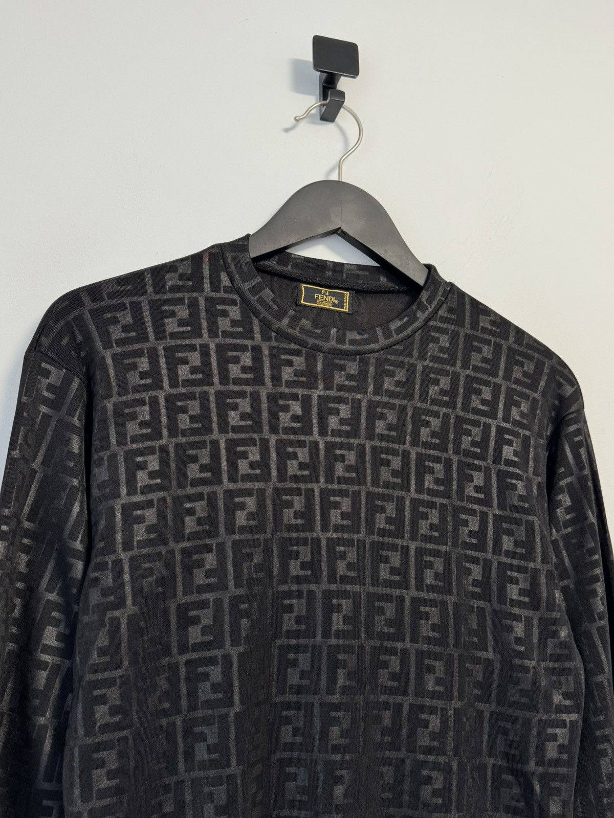 Fendi Fendi Zucca FF Monogram 100% Silk Long Sleeve Top Luxury Size M / US 6-8 / IT 42-44 - 2 Thumbnail
