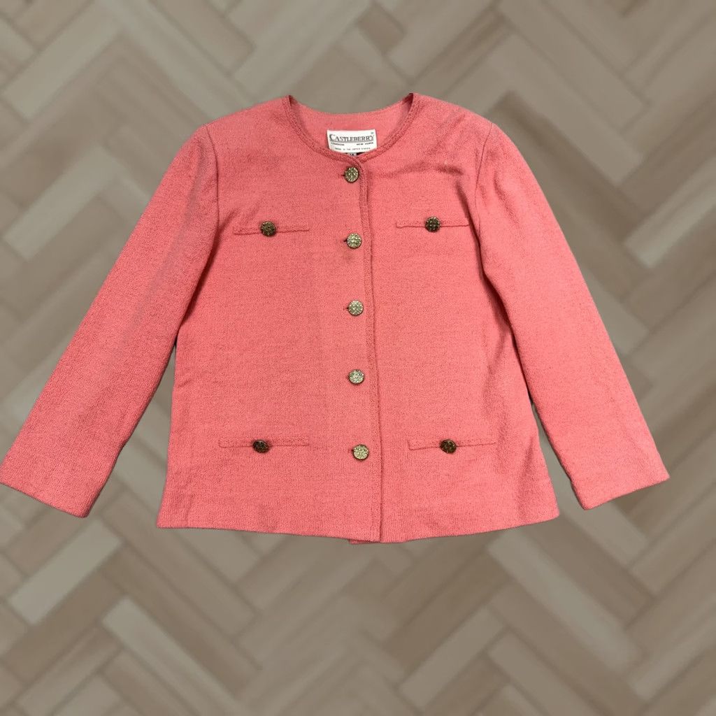 Pinko Vintage Castleberry Cardigan Pink Womens 14 Knit Button Front USA Size XL / US 12-14 / IT 48-50 - 1 Thumbnail