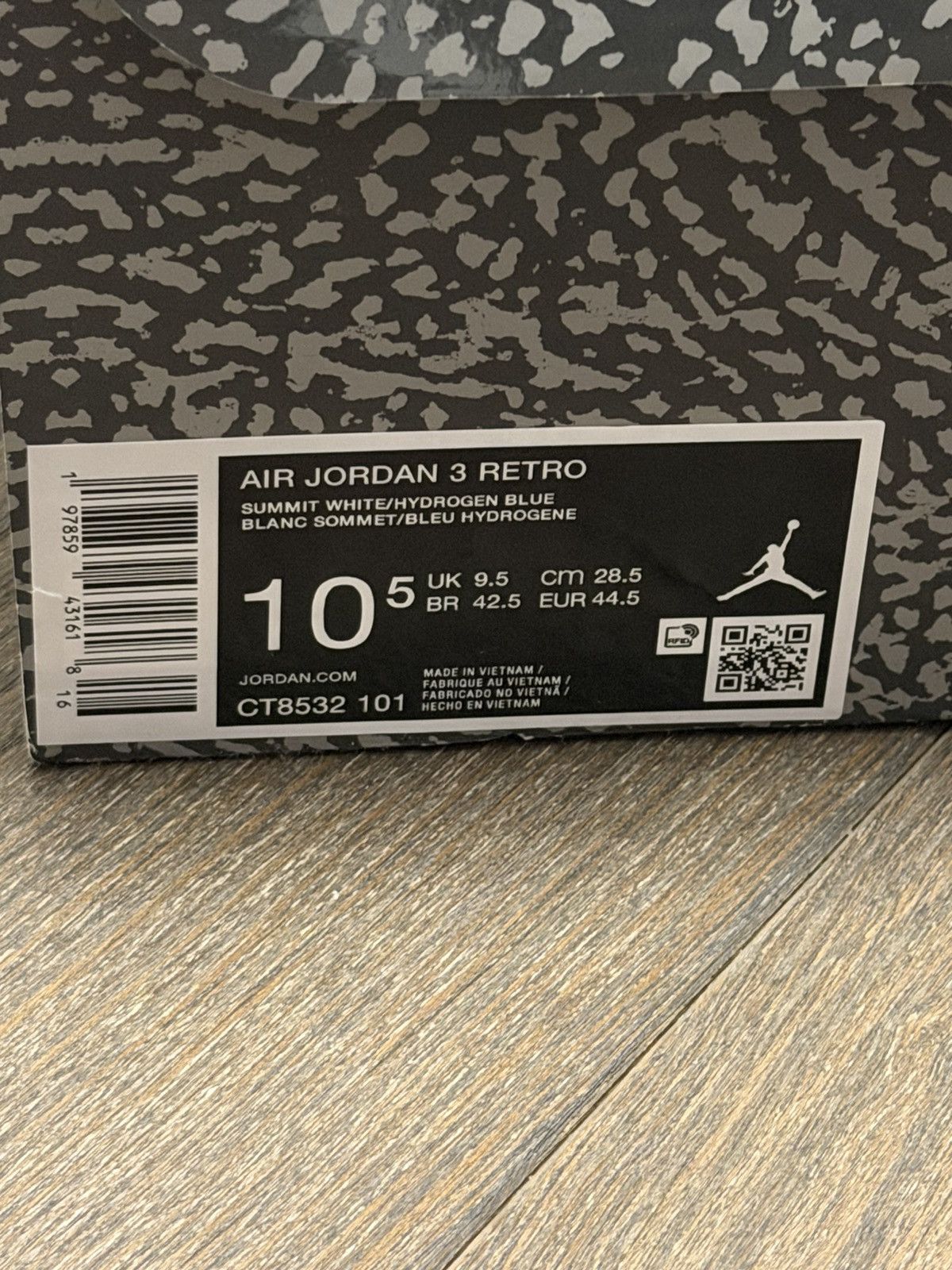 Jordan Brand Jordan 3 White/Blue Size US 11.5 / EU 44-45 - 8 Thumbnail